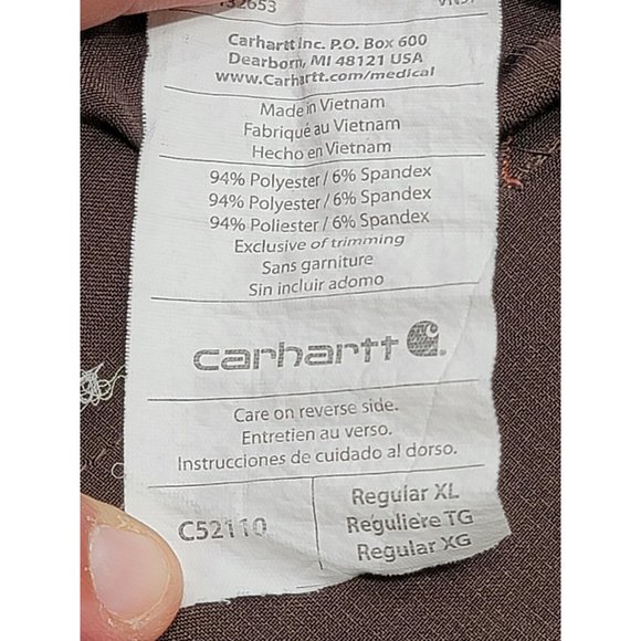 Carhartt Brown Elastic Drawstring Waist Multi Pocket Scrub Pants Womens Size XL - Picture 7 of 7